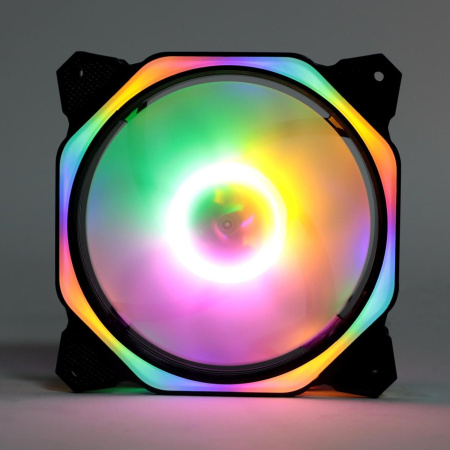 Кулер в корпус 120x120x25 TESLA RGB120 RB (hydrodynamic/1200rpm/3pin+molex,черный,FRGB)[TSL-120-RB]