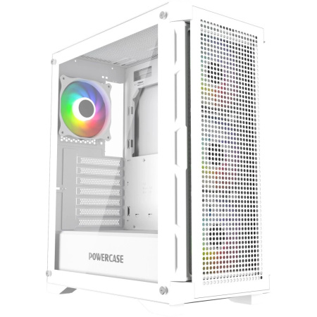Корпус ATX Б_БП Powercase Ultimate White (USB, Audio,TG, 4x120mm ARGB HUB, белый)[CUW-A4]