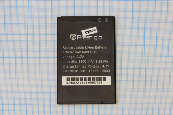 АКБ (аккумулятор) Prestigio PAP 3400 DUO 3.7V 1500mAh