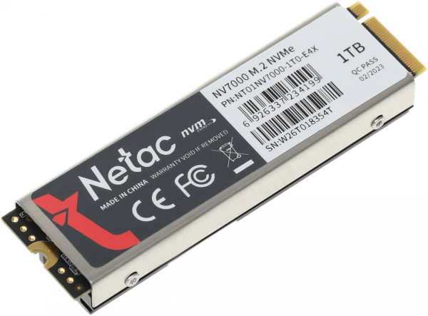 SSD-накопитель M.2 1Тб Netac NV7000Q [NT01NV7000Q-1T0-E4X](3D NAND,NVMe,7100/6200 Мб/с)