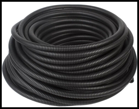 Труба гофрированная D20мм/ПНД, протяжка, IP55, уп.25м, черный, CTG20-20-K02-025-1