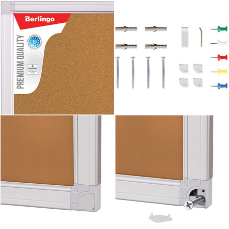 Доска пробковая 60*90см. BERLINGO Premium алюминиевая рамка (SDp_07040)