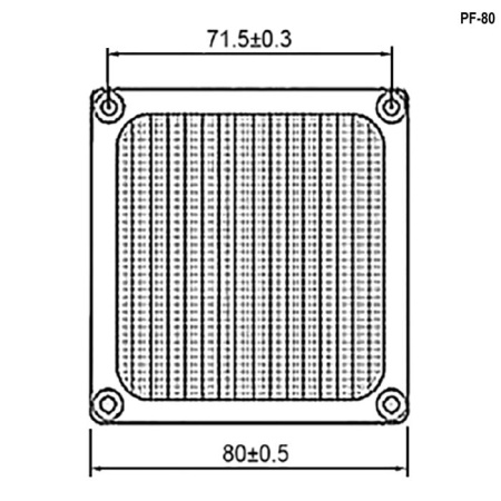 Решетка вентилятора  80*80мм, нейлон, мягкий магнит, PF-80