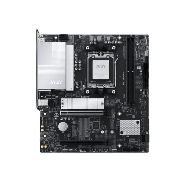 Мат.плата SocAM5 AMD B850 MSI PRO B850M-G (mATX,2DDR5,2M.2,2PCI-E16,HDMI,DP,PC8200)