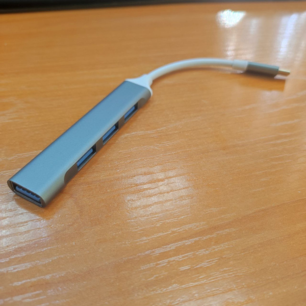 USB_Хаб 4xUSB_3.0*1 USB2.0*3 Kebaolong K1-165 Gray Type-C