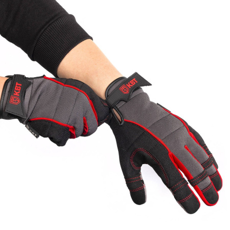 Перчатки монтажника КВТ С-32 (L), хлопок/искуственная кожа/поливинилхлорид