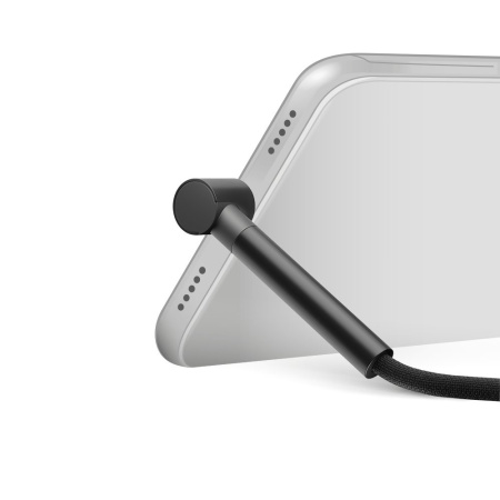 Кабель MicroUSB(m) - USB(m) Deppa, 1м, подставка, алюминий, черный (72296)