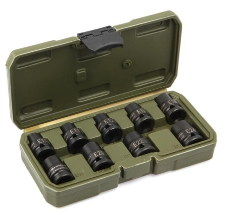 Набор головок Torx 1/2", E10..E24, 9шт, ударных, Дело техники 663109