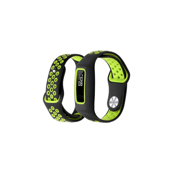 Ремешок спортивный силиконовый для Honor Band 4/5 DF hwSportband-01 (black/green)