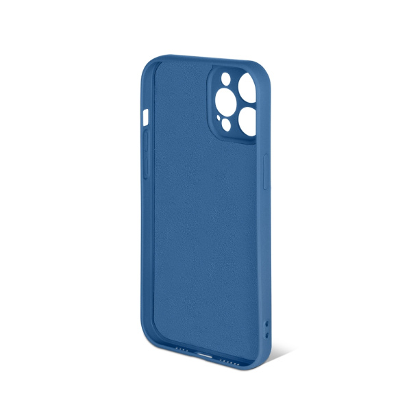 Чехол силиконовый с микрофиброй для iPhone 13 Pro Max DF iOriginal-12 (blue)