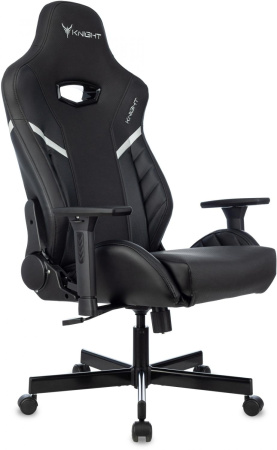 Кресло игровое Knight Thunder 5X черный экокожа крестов. металл