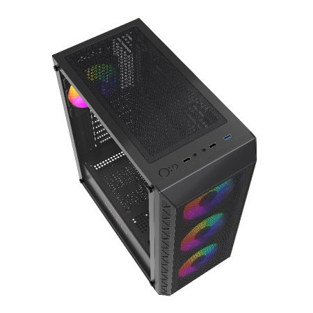 Корпус ATX Б_БП Powercase Mistral S4B (USB, Audio,TG, 4x120mm FRGB, черный)[CMSB-L4]