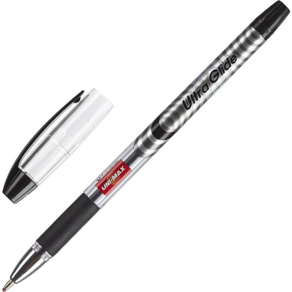 Ручка шариковая Unimax Ultra Glide 1мм, черная, масл. основа (721880)