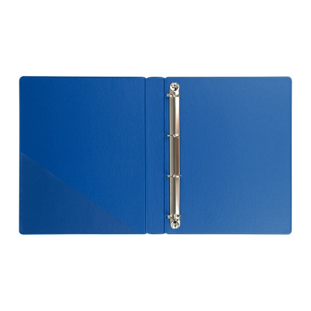 Папка 4 кольца OfficeSpace 35мм, ПВХ, синяя (356656)