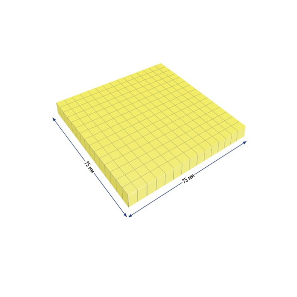 Блок самоклеящийся BERLINGO 75*75мм. "Ultra Sticky" 80л. в клетку, неон, желтый (LSn_39700)