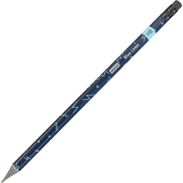 Карандаш ч/гр. Attache "Blue Lines" HB, пластик (1706377)
