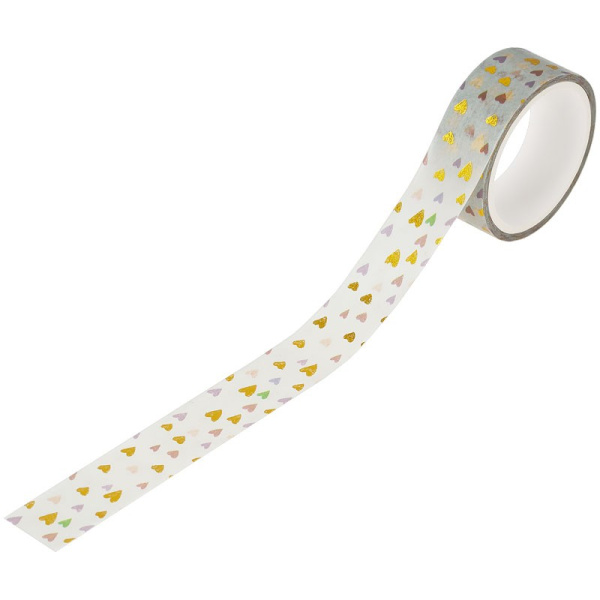 Клейкая лента для декора MESHU "Small hearts", 1,5 см*3м (MS_36867)