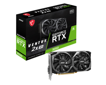 Видеокарта GeForce RTX3050 MSI 8Гб VENTUS 2X XS OC GDDR6,128bit,DVI,HDMI,DP (RTX 3050 VENTUS 2X XS 8G OC) ret