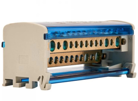 Шина на DIN-рейку в корпусе (кросс-модуль) 2*15 Rexant 11-2302-15