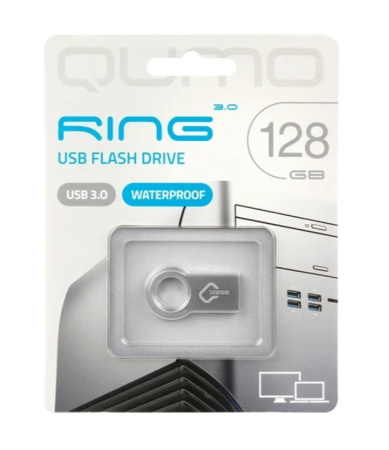 Флеш-накопитель USB3.0 128Gb QUMO Ring (QM128GUD3-Ring) Металлик