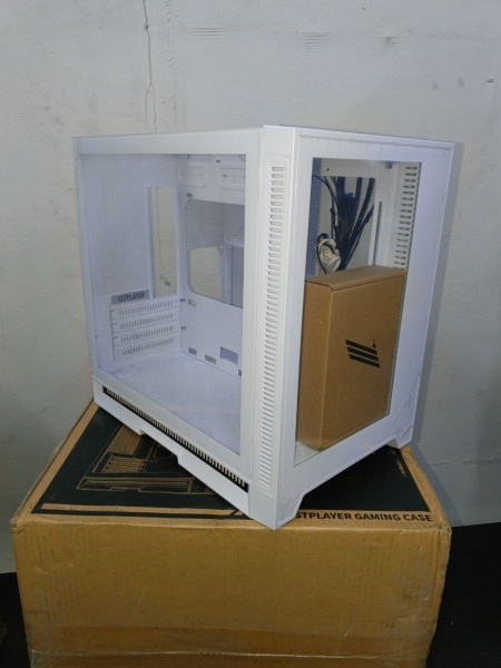 Распродажа! Корпус mATX Б_БП 1STPLAYER STEAM PUNK SP6-G White (USB3.0, Audio, WN, ARGB, белый)[SP6-G-WH](нет магнитной верхней сетки)