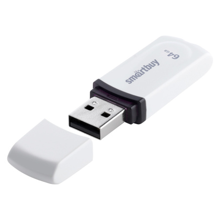 Флеш-накопитель USB2.0 64GB SmartBuy Paean (SB64GBPN-W) белый