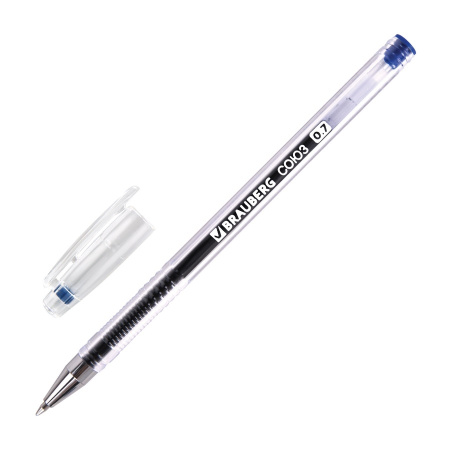 Ручка гелевая BRAUBERG РОССИЯ "СОЮЗ" 0,5мм., синяя (143962)