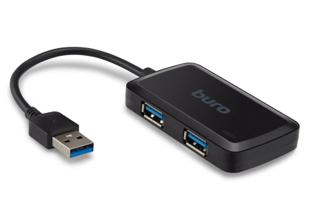USB_Хаб 4xUSB_3.0 Buro BU-HUB4-U3.0-S черный