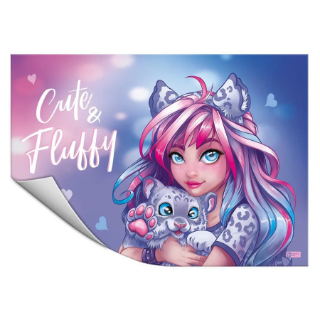 Клеенка для уроков труда "Девушка с барсом", 50*70см, ПВХ, 130 мм. ФЕНИКС (62652)