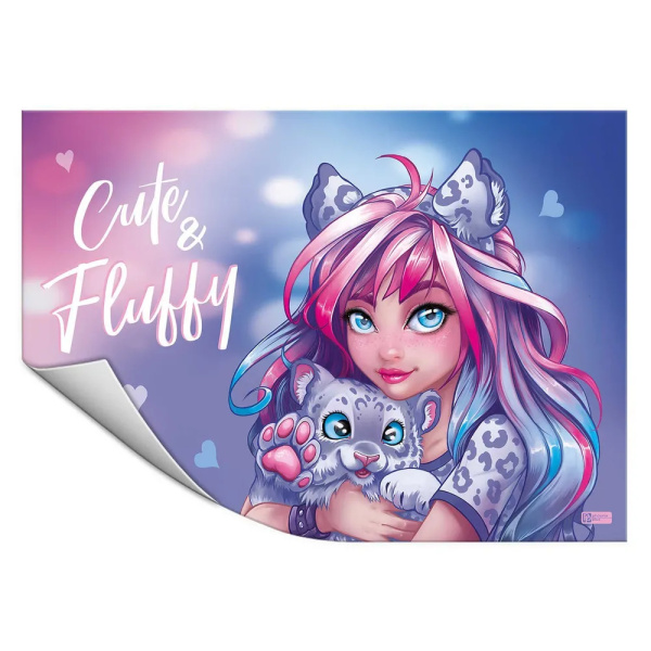 Клеенка для уроков труда "Девушка с барсом", 50*70см, ПВХ, 130 мм. ФЕНИКС (62652)