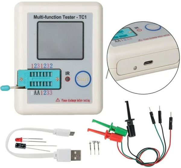 Тестер компонентов LCR-TC1, встроенный аккумулятор