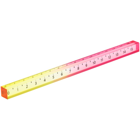 Линейка 15см. СТАММ четырехгранная, розовый/желтый ЛН-31351