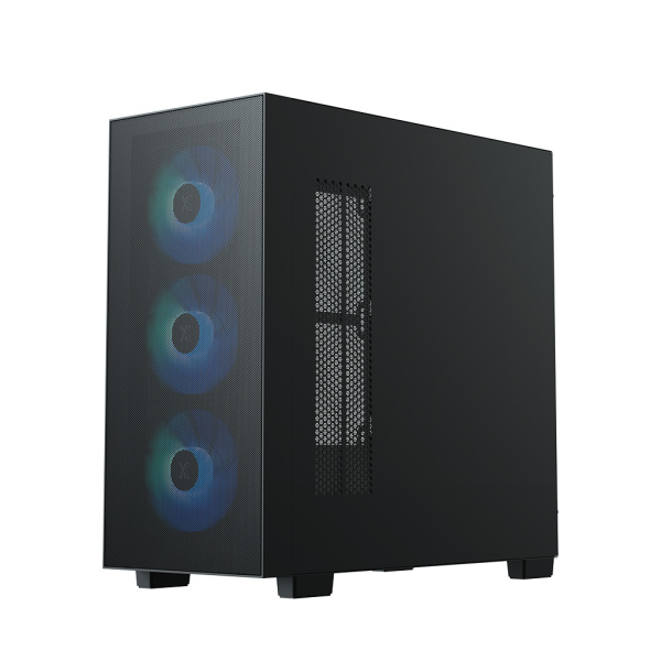 Корпус mATX Б_БП XASTRA A510M 4ARGB-UC Black (USB3.0,Audio,TG+Mesh,черный,PWM fans,4х120мм FC ARGB,Type-C)[A510M-4FC12A-UC]