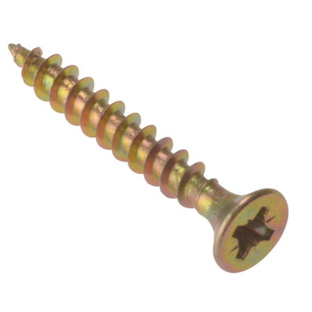 Саморез универсальный 4*16мм, резьба частая, PH2, желтый, упаковка 200штук