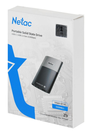 Жесткий диск SSD USB3.2 1Tb Netac Z9 (NT01Z9-001T-32BK) черный
