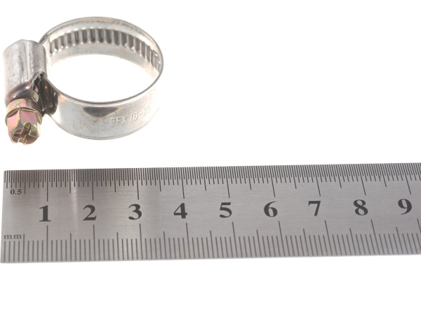 Хомут червячный 16..25мм, 12*0.6мм, нержавеющая сталь, крестовой шлиц, Fortisflex PL-12 (16-25)/W2