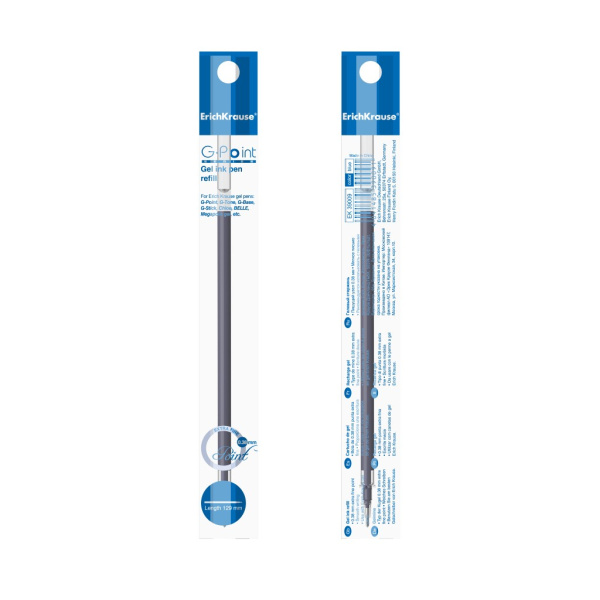 Стержень гелевый 0,38мм. Erich Krause "G-Point" 129мм., синий (39009)