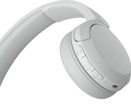 Гарнитура Bluetooth SONY WH-CH520 накладные, Bt4.2, 32Ом, 91дБ, до 10м, USB Type C, белый