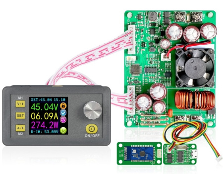 Модуль ЛБП Riden DPS5020-USB-BT (StepDown 6..60в/0..50в, 20А, CC/CV, MicroUSB/BT)