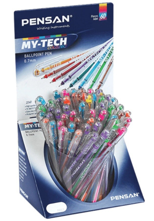 Ручка шариковая PENSAN "My-Tech Colored" цвет ассорти, 0,5мм, дисплей, 2240 Ручка шариковая PENSAN "My-Tech Colored" цвет ассорти, 0,5мм, дисплей, 2240