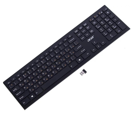 Клавиатура беспроводная Acer OKR010 slim Multimedia USB чёрная [ZL.KBDEE.003]