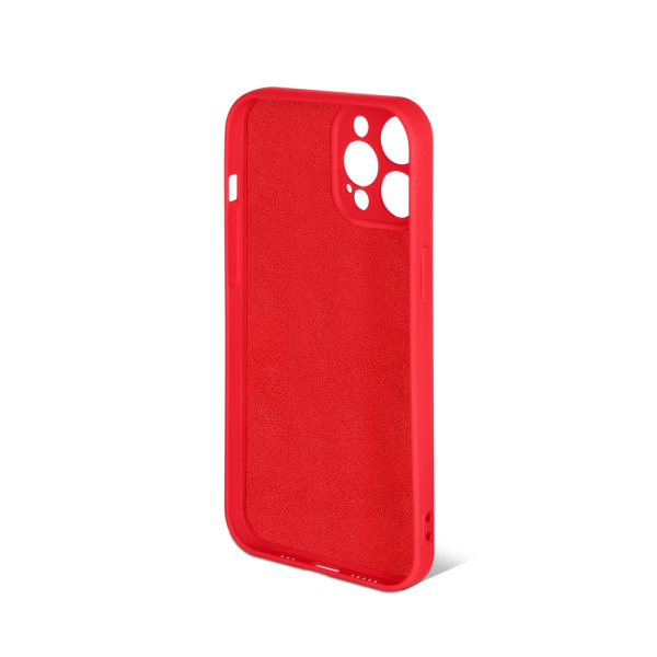 Чехол силиконовый с микрофиброй для iPhone 13 Pro DF iOriginal-11 (red)