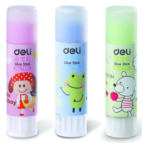 Клей-карандаш DELI 08гр. цветной (E7165A)