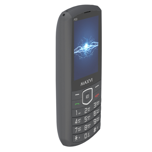 Сотовый Maxvi P33 Dark grey 2sim/2.8"/320*240/microSD/0.3МП/Bt/4000мАч/моноблок