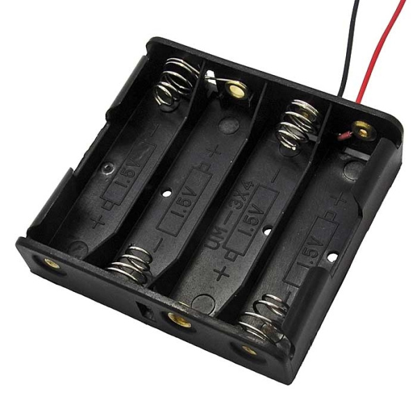 Батарейный отсек (держатель) AA*4, 4S1P, 62.5*58*16мм, 2 провода, BH341