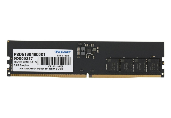Модуль памяти DIMM DDR5 16Гб 4800МГц Patriot Signature (PSD516G480081) CL40