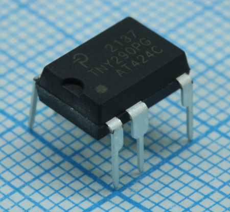 микросхема TNY290PG, ШИМ-контроллер, 132кГц, 36.5Вт, DIP8C