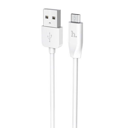 Кабель MicroUSB(m) - USB(m) HOCO X1, 1м,2.4A  белый