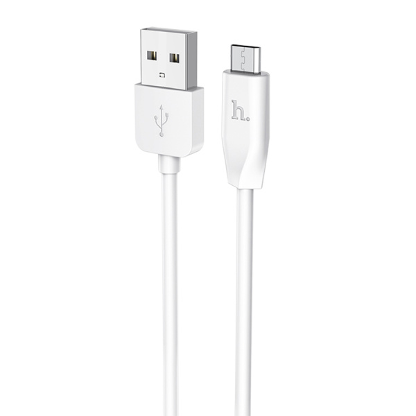 Кабель MicroUSB(m) - USB(m) HOCO X1, 1м,2.4A  белый