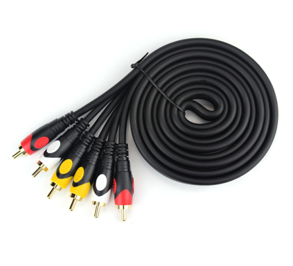 Кабель(шнур) соединительный 3RCA(m)-3RCA(m), 3м, черный, Efshiu YX-1526